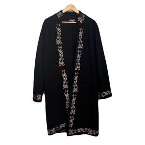 Kenar Embroidered Wool Cardigan Jacket Size Large Classic Holiday